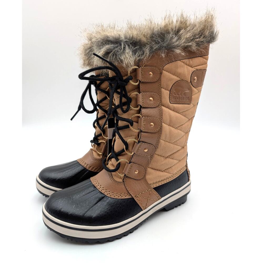 Sorel Tofino II Waterproof Winter Snow Boots Women's Black/Tan Size US5 EU36